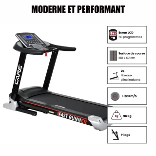 CARE FAST RUNNER loopband 22 km/u KINOMAP
