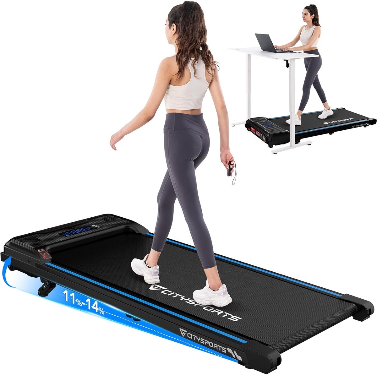 De CITYSPORTS Elektrische Loopband Walking Pad 1-6 km/h 120KG in één oogopslag