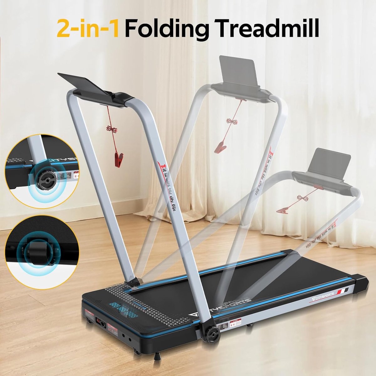 Wat vinden we goed aan de CITYSPORTS WP3P opvouwbare elektrische loopband