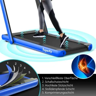 COSTWAY Walking Pad 2-in-1 Loopband Model 1 Blauw