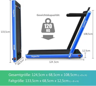 COSTWAY Walking Pad 2-in-1 Loopband Model 1 Blauw