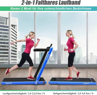 COSTWAY Walking Pad 2-in-1 Loopband Model 1 Blauw