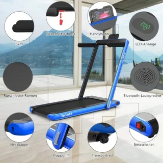 COSTWAY Walking Pad 2-in-1 Loopband Model 1 Blauw