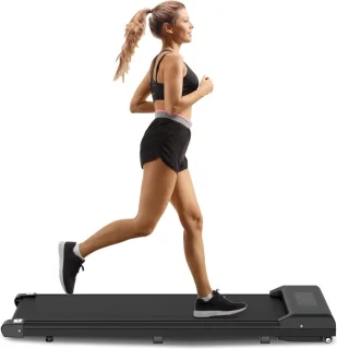 Draagbare elektrische loopband zwart 1-10 km/u