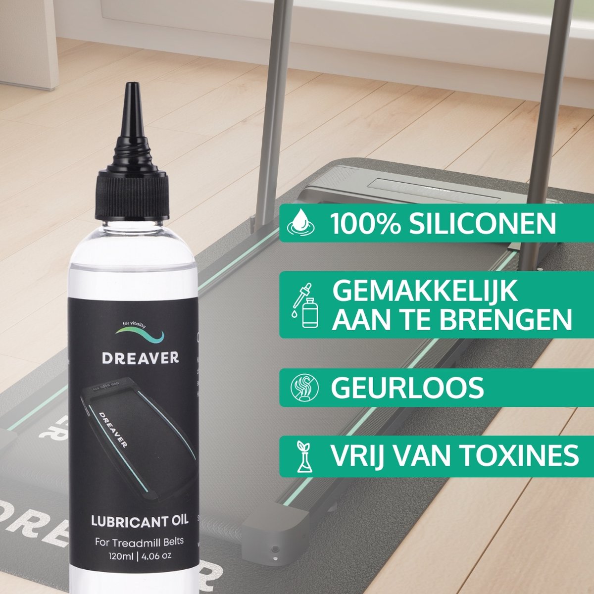 Wat vinden we goed aan de Dreaver Smeerolie Loopband 120ml