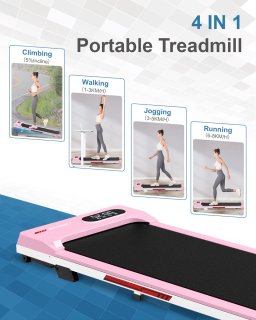 Elektrisch Opvouwbare Loopband 3-in-1 Roze