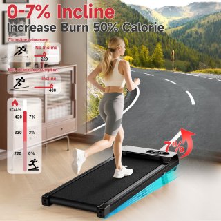 Elektrische loopband met helling 7% 2.5HP zwart
