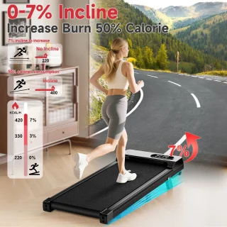 Elektrische loopband met helling 7% 2.5HP zwart