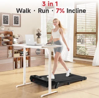 Elektrische loopband met helling 7% 2.5HP zwart