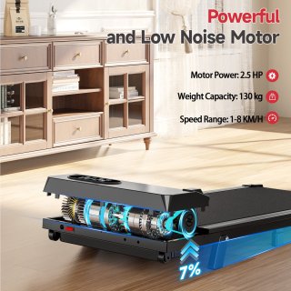 Elektrische loopband met helling 7% 2.5HP zwart