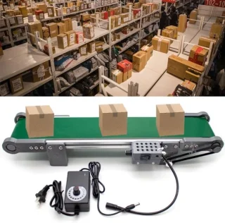 Elektrische transportband 500x100x70 mm - Zilver