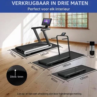 Fitnessmat Loopband - 60 x 120 cm - 4 mm Dikte - Nitrilbutadieenrubber