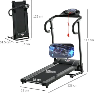 HOMCOM Motorized Laufband Schwarz 123x62x117 cm