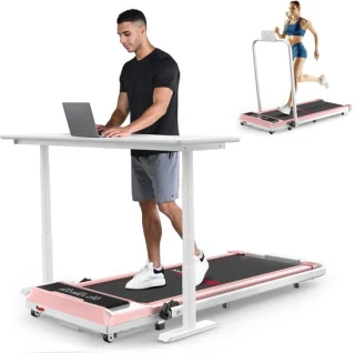 HOMEFITNESSCODE 2-in-1 Opvouwbare Loopband Roze