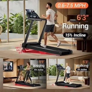 Inklapbare loopband met 12 km/u en 12 programma’s
