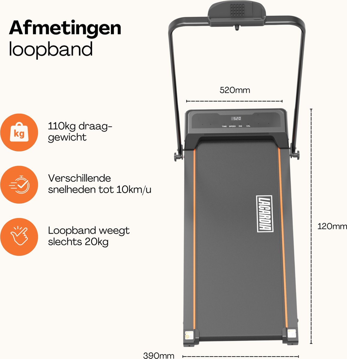 Wat vinden we goed aan de Lacardia elektrische loopband inklapbaar walking pad