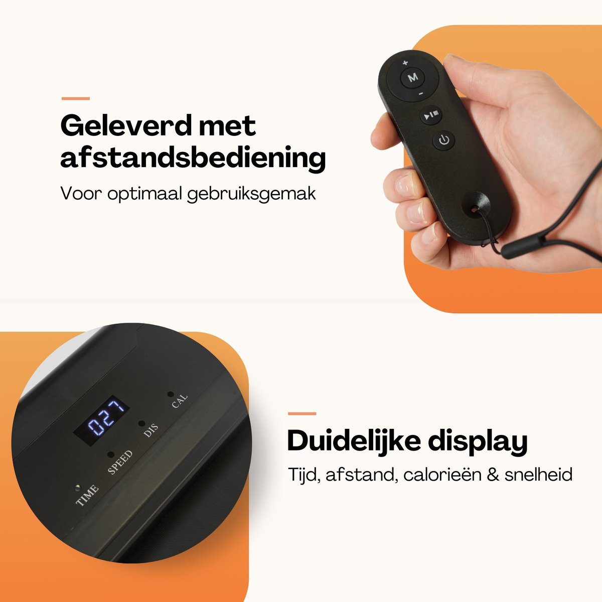 Wat vinden we goed aan de LaCardia elektrische loopband walking pad oranje