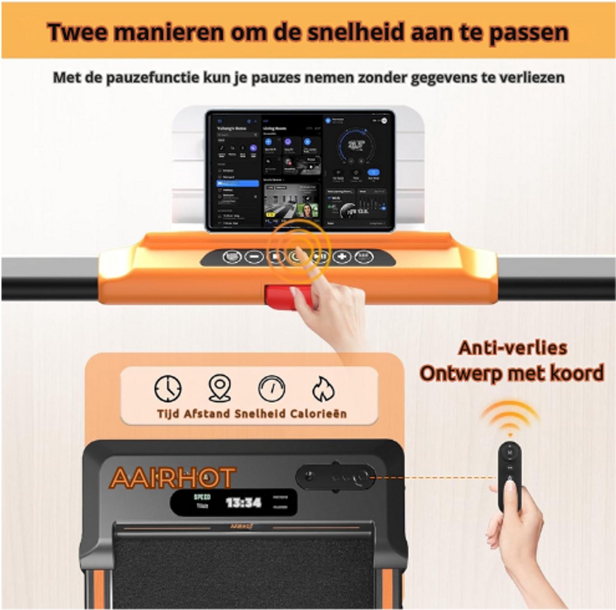 Loopband Onder Bureau Draagbaar 2.5PK Met LED-Scherm