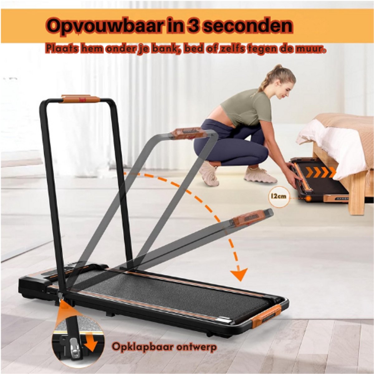 Loopband Onder Bureau Draagbaar 2.5PK Met LED-Scherm