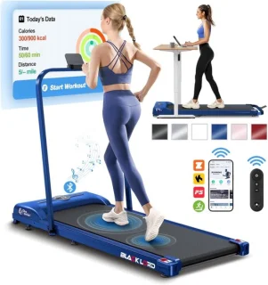 Loopband onder bureau - opvouwbaar onderstel - blauw