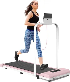 Opvouwbare elektrische loopband 2-in-1 roze