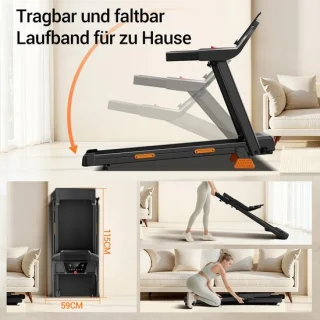 Opvouwbare elektrische loopband met helling en hartslagmeting