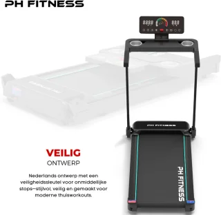 PH Fitness TH-900 Loopband Opvouwbaar 1.5PK 12 km/u