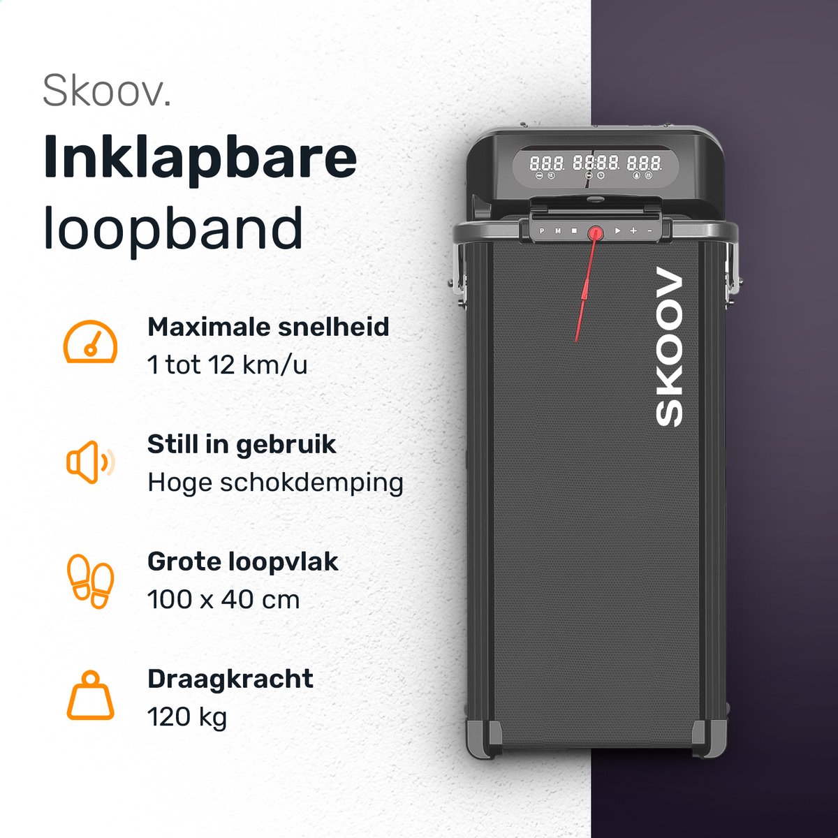 Wat vinden we goed aan de Skoov Inklapbare Loopband 1-12 km/u