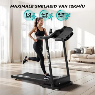 Sportconic Loopband 1-12 km/u Inklapbaar met LED-display en Hartslagmeter