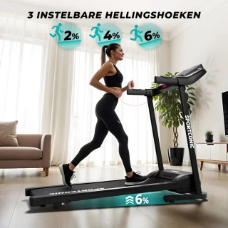 Sportconic Loopband 1-12 km/u Inklapbaar met LED-display en Hartslagmeter