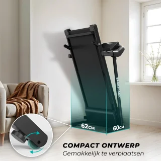 Sportconic Loopband 1-12 km/u Inklapbaar met LED-display en Hartslagmeter