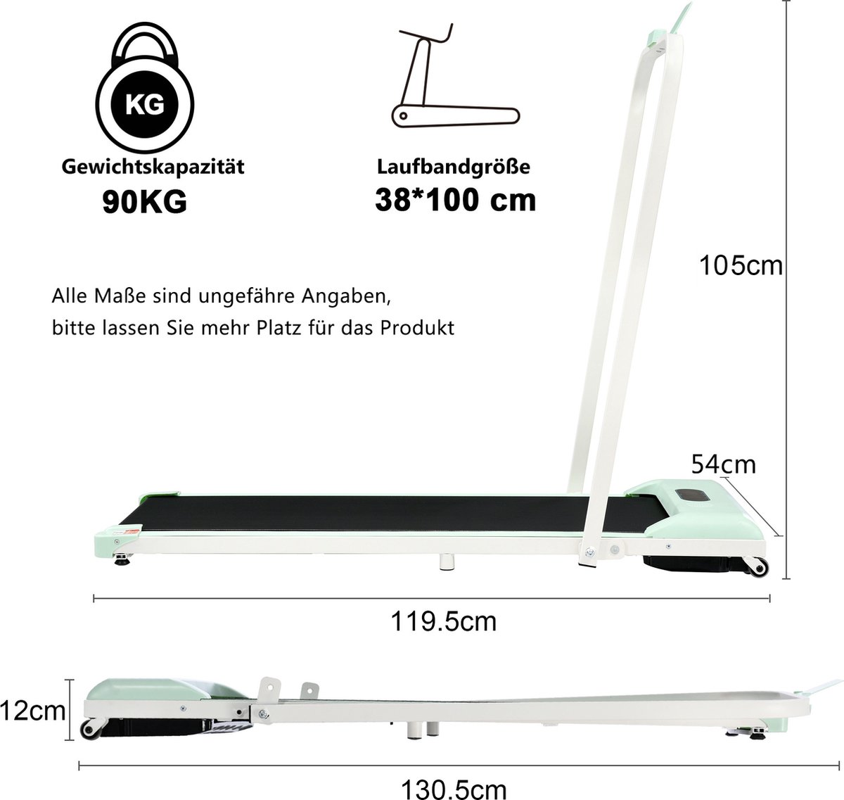 Wat vinden we goed aan de Sweiko 2-in-1 Loopband Groen met Afstandsbediening