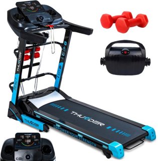 THUNDER® REACT-DS-BLACK — veelzijdige, compacte en goed uitgeruste loopband voor thuis