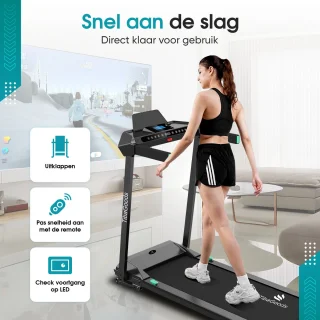 TibaGoods Elektrische Loopband Inklapbaar Walking Pad Huishoorth