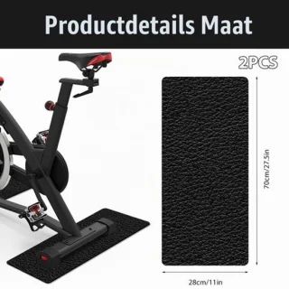 Vloerbeschermingsmat voor loopband en fitnessapparatuur, set van 2, 70 x 28 x 0,6 cm