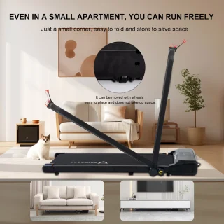 Walking Pad Treadmill Elektrisch Inklapbaar met LCD-display en afstandsbediening