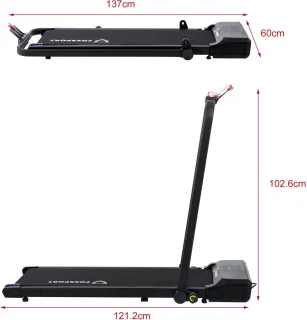 Walking Pad Treadmill Elektrisch Inklapbaar met LCD-display en afstandsbediening
