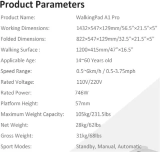 WalkingPad A1 PRO Elektrisch Loopband Inklapbaar
