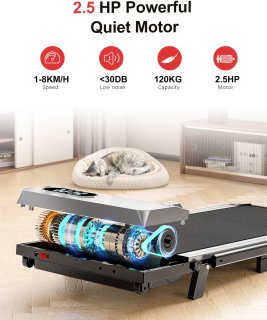 Walkingpad Inklapbare Elektrische Loopband 1-8 km/u Zilver