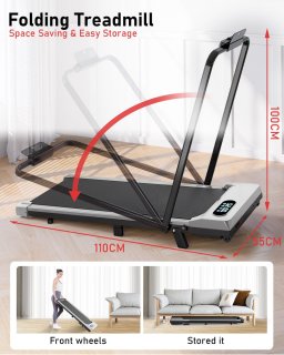 Walkingpad Inklapbare Elektrische Loopband 1-8 km/u Zilver