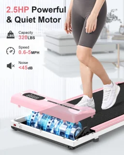 Wandelpad elektrische loopband 2,5 PK roze