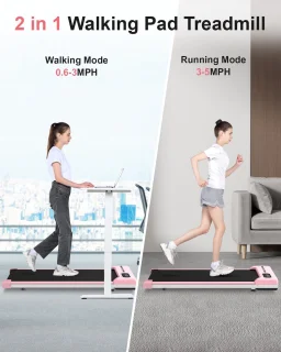 Wandelpad elektrische loopband 2,5 PK roze