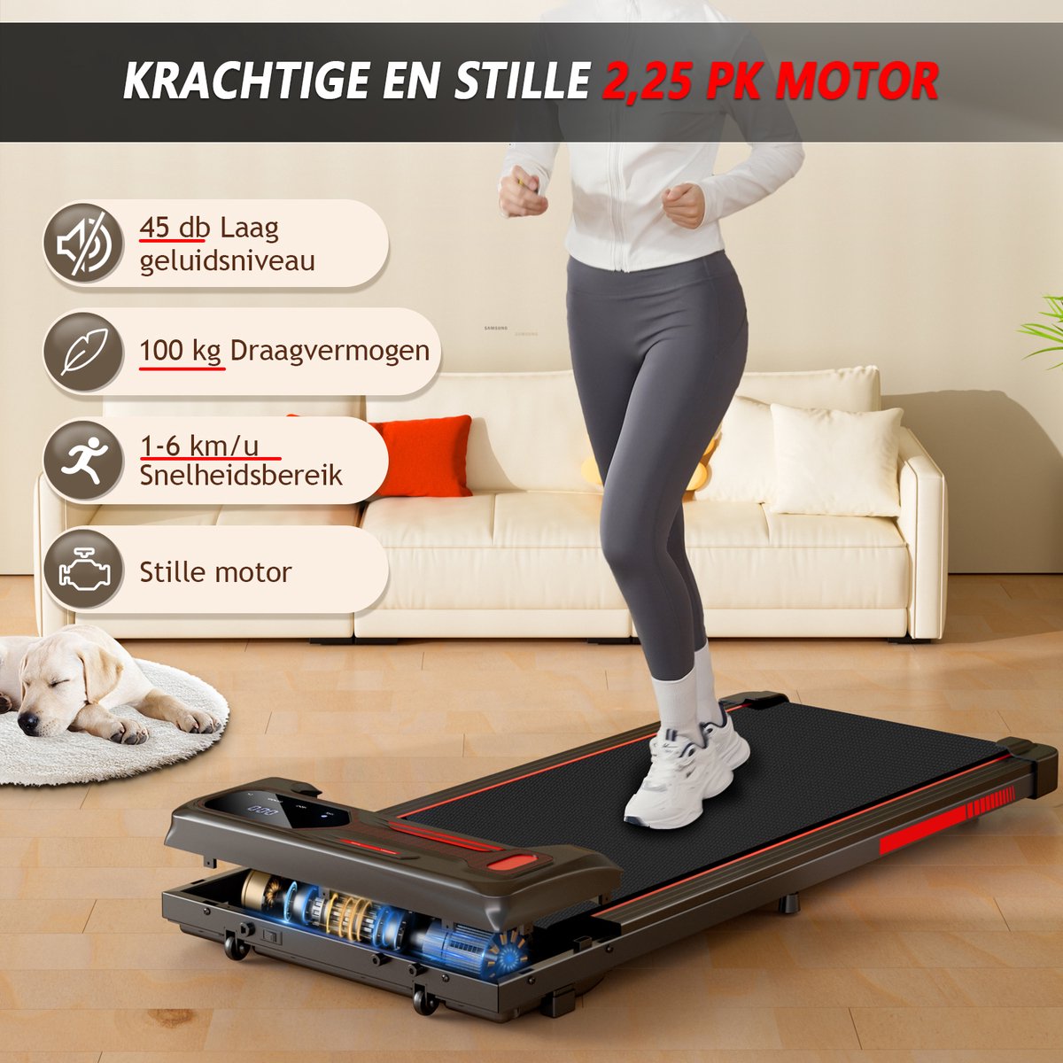 Wat vinden we goed aan de Y-RAIN Elektrische Loopband 2-IN-1 Walking Pad