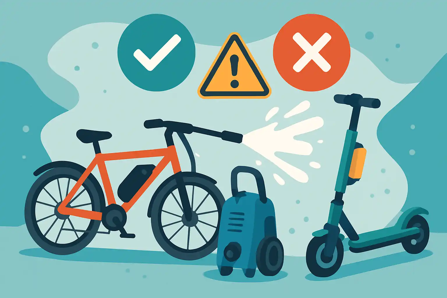 Elektrische fiets en step veilig hogedrukreinigen: de dos and don'ts