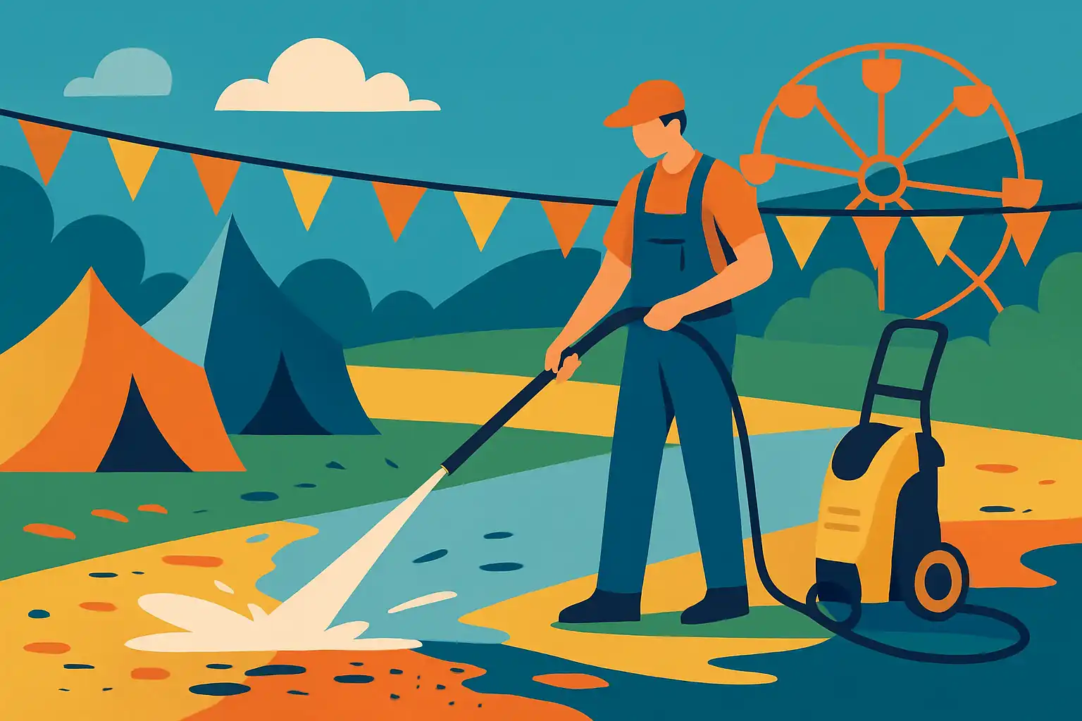 Festival klaar: zo reinig je evenemententerreinen snel, duurzaam en zonder gedoe met een hogedrukreiniger