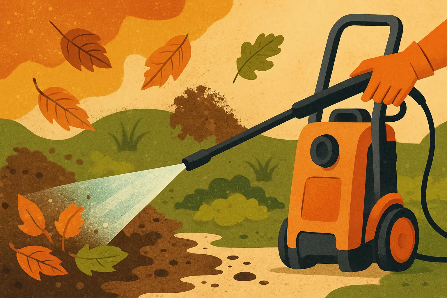 Herfstklaar met je hogedrukreiniger: bladeren, mos en modder verwijderen zonder schade