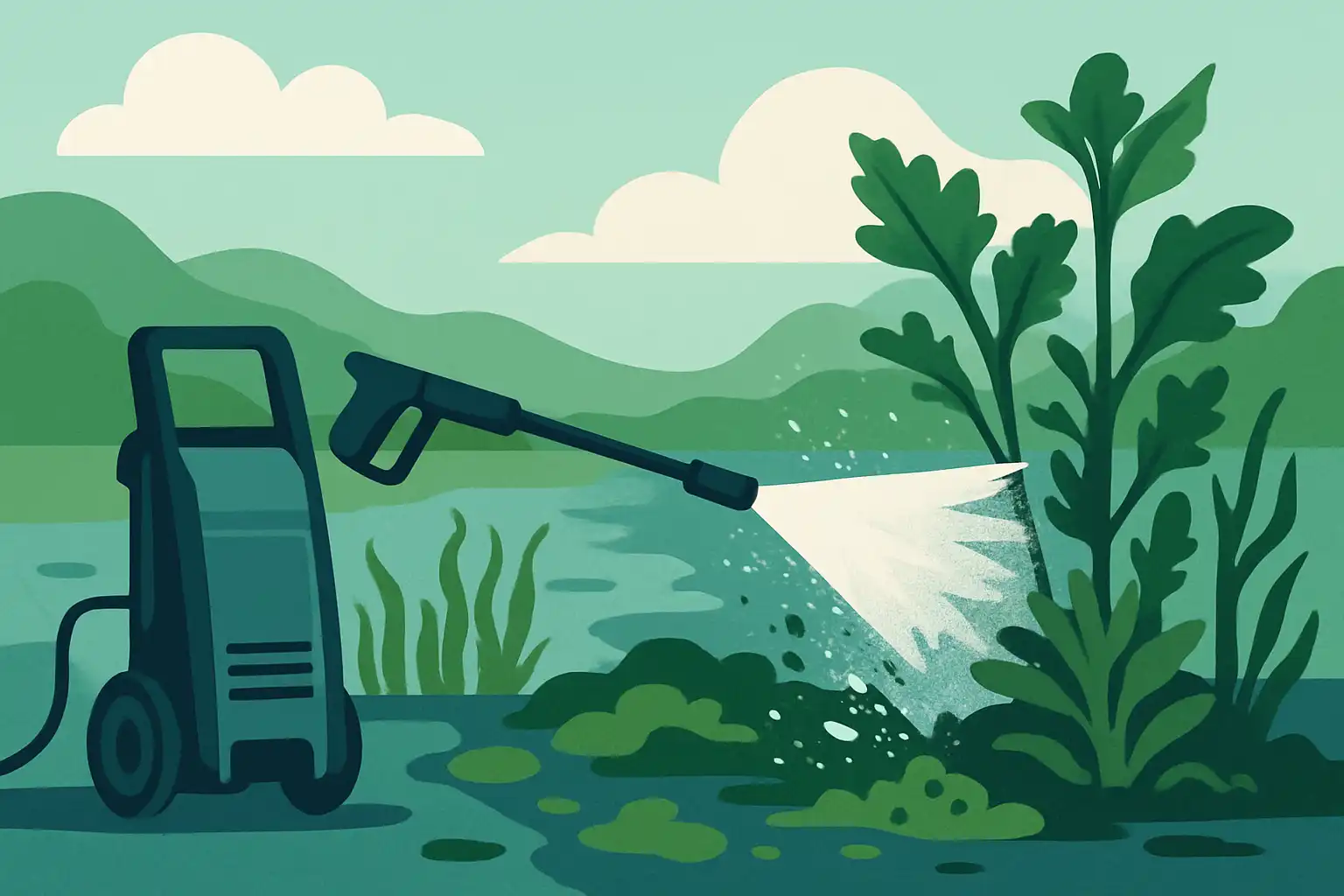Hogedrukreinigers in natuurbescherming: zo verwijder je invasieve planten en algen zonder schade