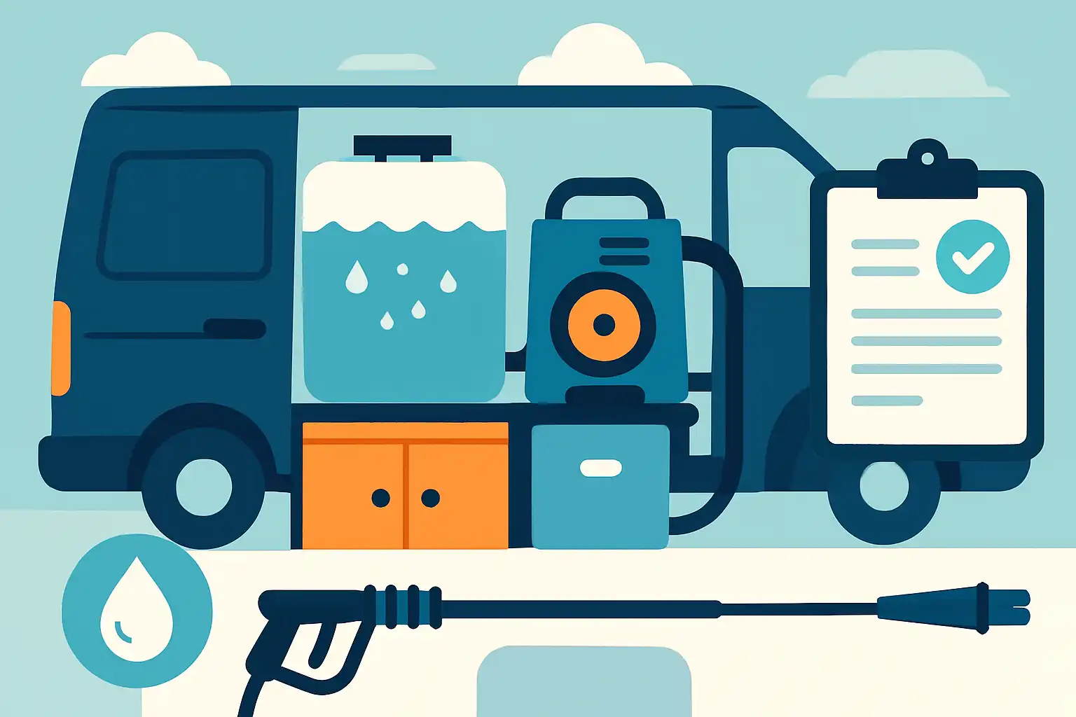 Zo bouw je de perfecte mobiele reinigingsunit voor je bus: efficiënt waterbeheer, opbergtips en vergunningen