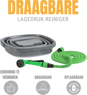 Draagbare Lagedrukreiniger - Emmer, Accu, Pomp - 15L - Draagbare Douche