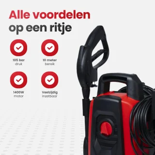 Golermo Hogedrukreiniger 1400W – 105 bar krachtige reiniging voor elk oppervlak